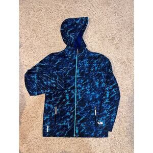 Champion Venture Dry Blue Unisex Kids Zip Up Hooded Lined Jacket Coat